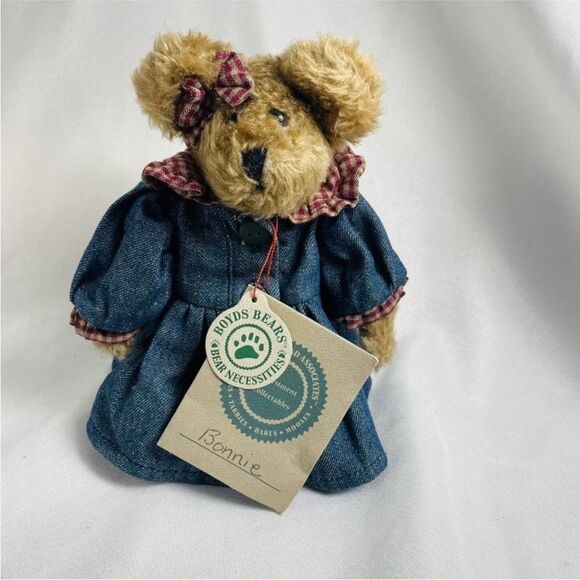 Bonnie Boyds Bears Jointed JB Bean Denim Dress Collection Vintage Plush Retired - Picture 4 of 7